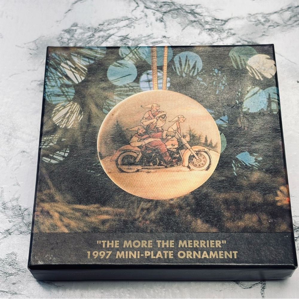 Harley-Davidson Mini Plate Ornament - Black and Gold